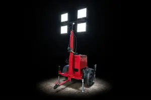 Torre de Iluminação RV 4000 da Revlo iluminando uma área à noite